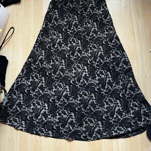 Lace Print Maxi Skirt
